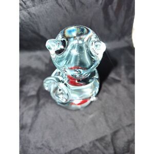 Murano Style Glass Cat with Goldfish figurine paperweight. 2 pounds. 6.25" tall.